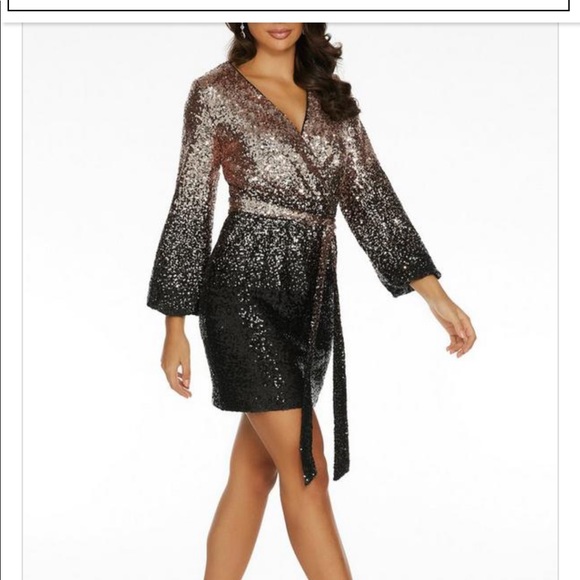 Sam Faiers Black And Gold Ombre Sequin 